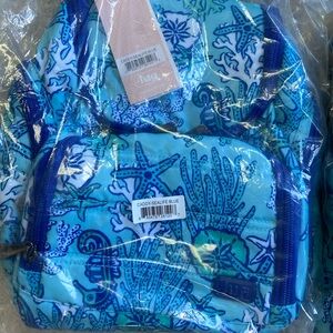 Lug Caddy and packing cubes- Blue Sea Life Pattern